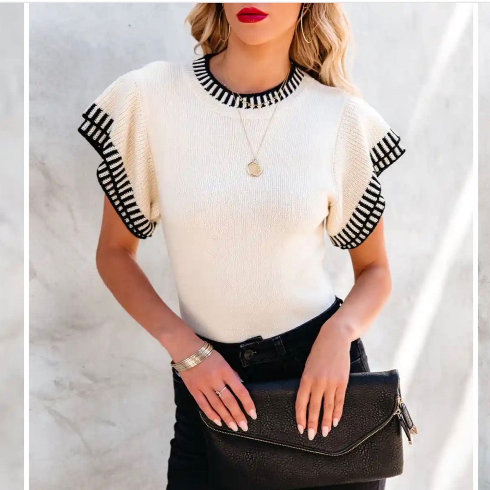 Short sleeve sweater top